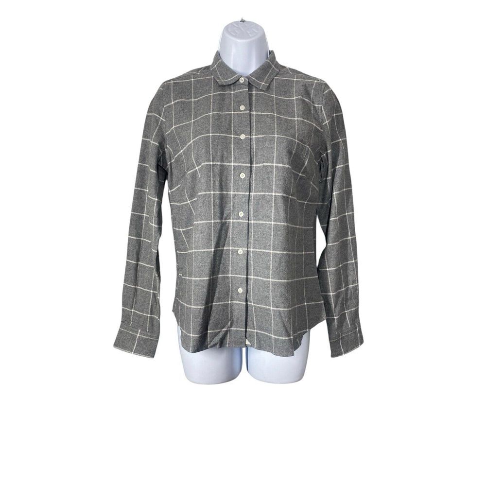 UNTUCKit Womens Septima Gray White Checkered Button Down Long Sleeve Size 2